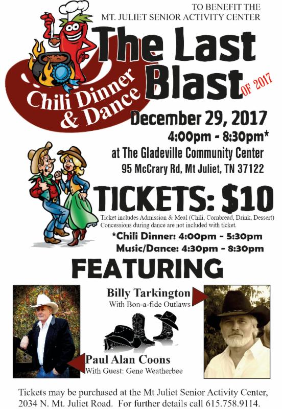 the last blast chili dinner and dance a fundraiser for mt juliet chili supper flyer