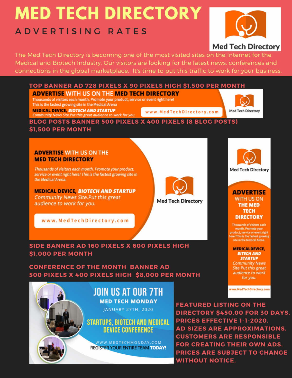 Med Tech Directory Advertising Rates
