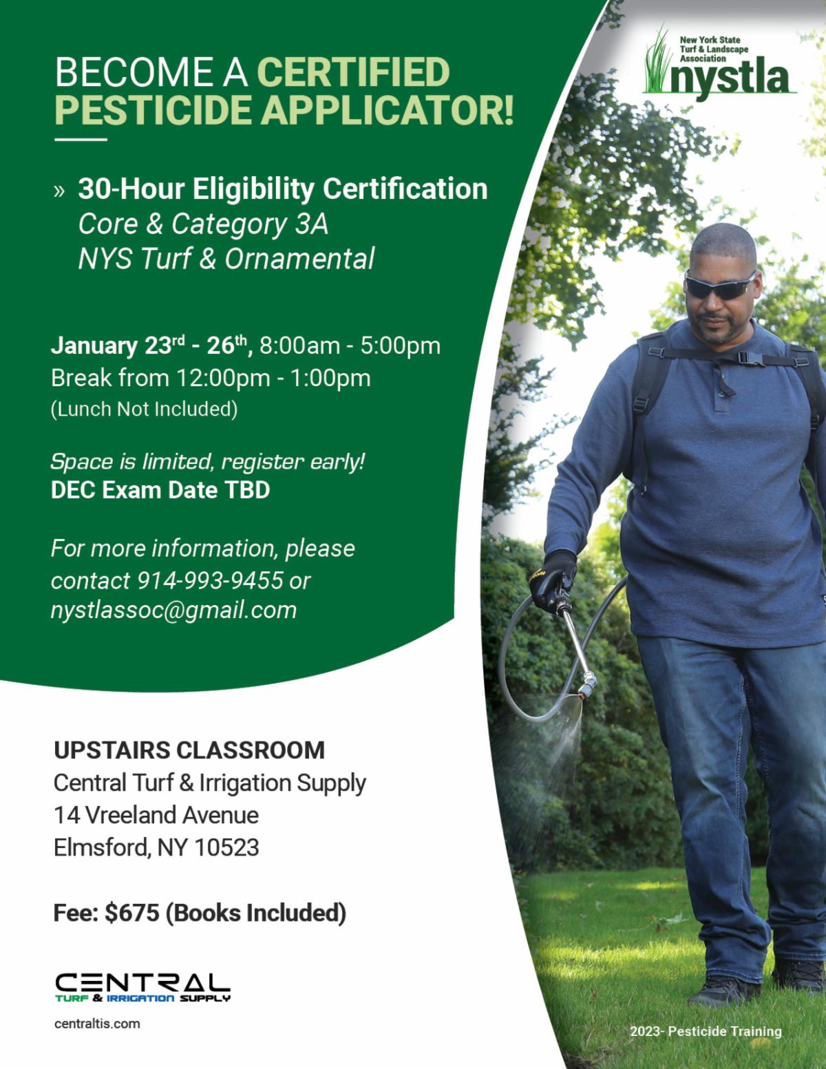 30 Hour Pesticide Course NYS Turf & Ornamentals
