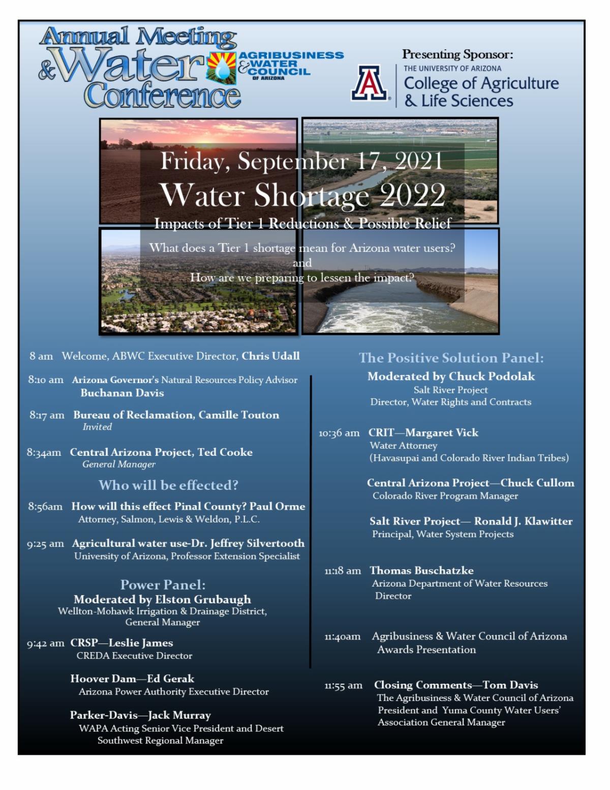 932021 ABWC Annual Meeting & Water Conference Water Shortage 2022