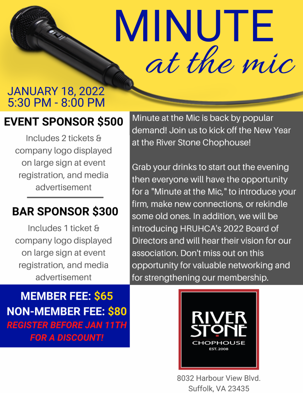 Minute at the Mic Membership Night