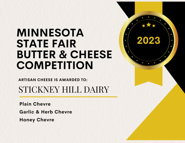 Minnesota State Fair Butter & Cheese Competition Winners Stickney
