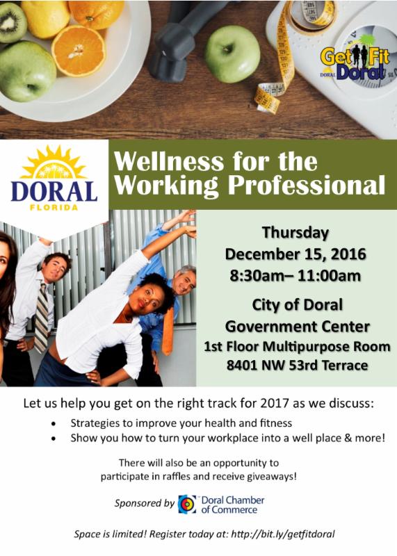 Wellness for the Working Professional - Doral Parks Event