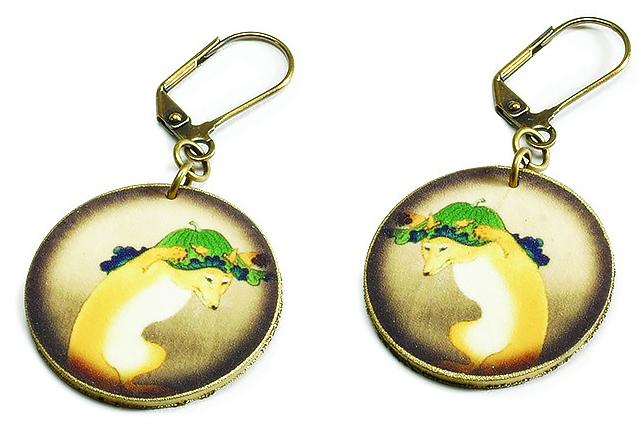 Geisha and the Fox earrings