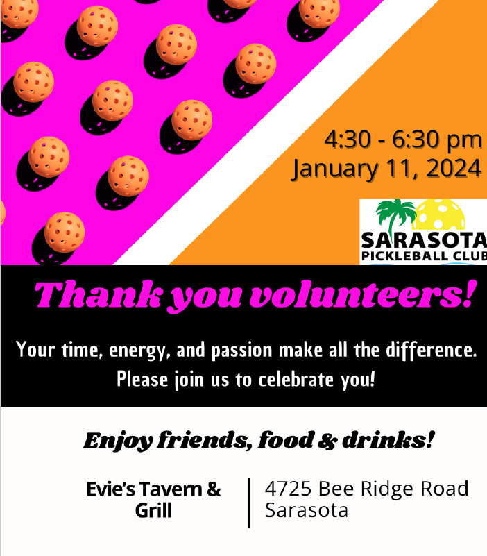 Sarasota Pickleball Club Volunteer Appreciation Event