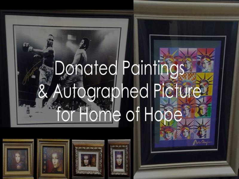 Donated paintings and autographed picture