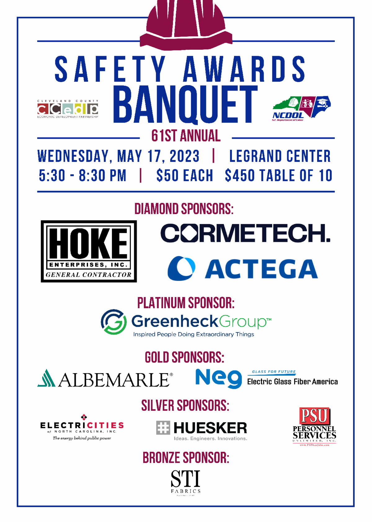 61st Annual NC Department Of Labor Safety Awards Banquet 61st-annual-nc-department-of-labor-safety-awards-banquet