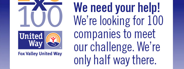 We need your help! We're looking for 100 companies to meet our challenge. We're only hald way there.