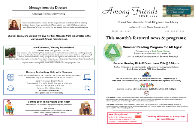 North Kingstown Free Library June 2024 Newsletter