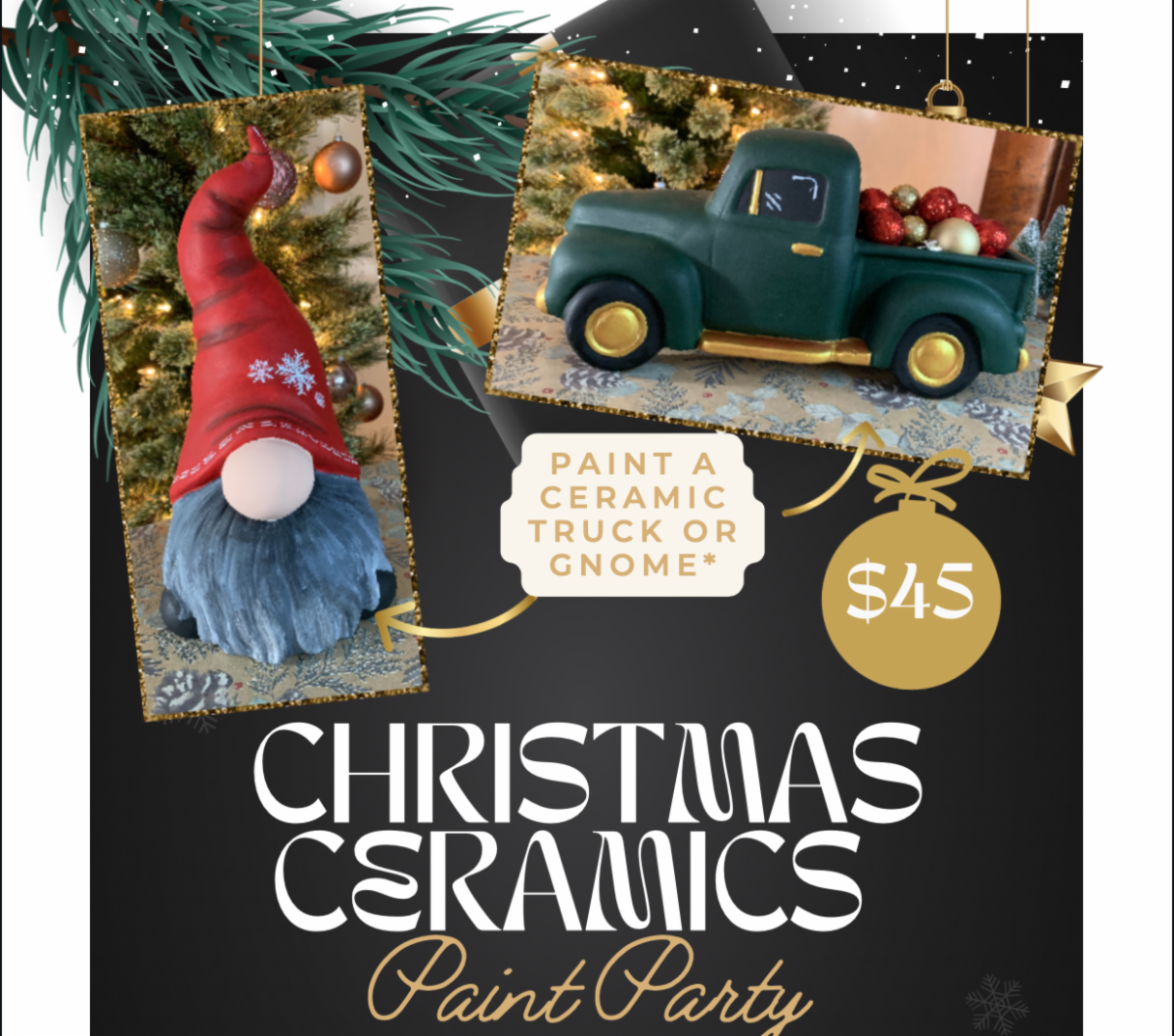 Christmas Ceramics Paint Night at Cactus