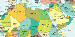 Arab world map.