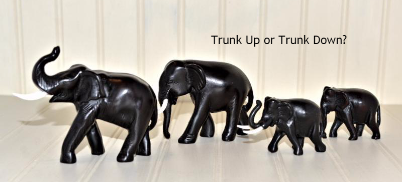 Elephant Figurines With Trunk Up - pic-flow