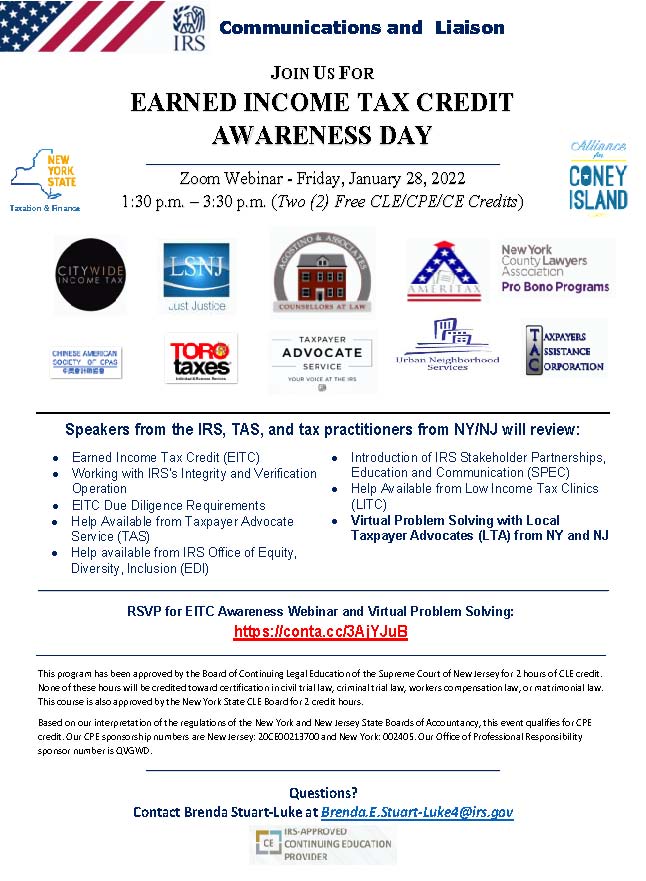 EITC Awareness Day, Virtual TAS Problem Solving Days, EDI Updates, & more